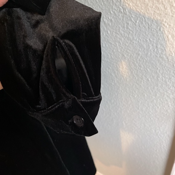 NWT ModCloth black velvet button down long sleeve shirt dress size 1X - Picture 4 of 8